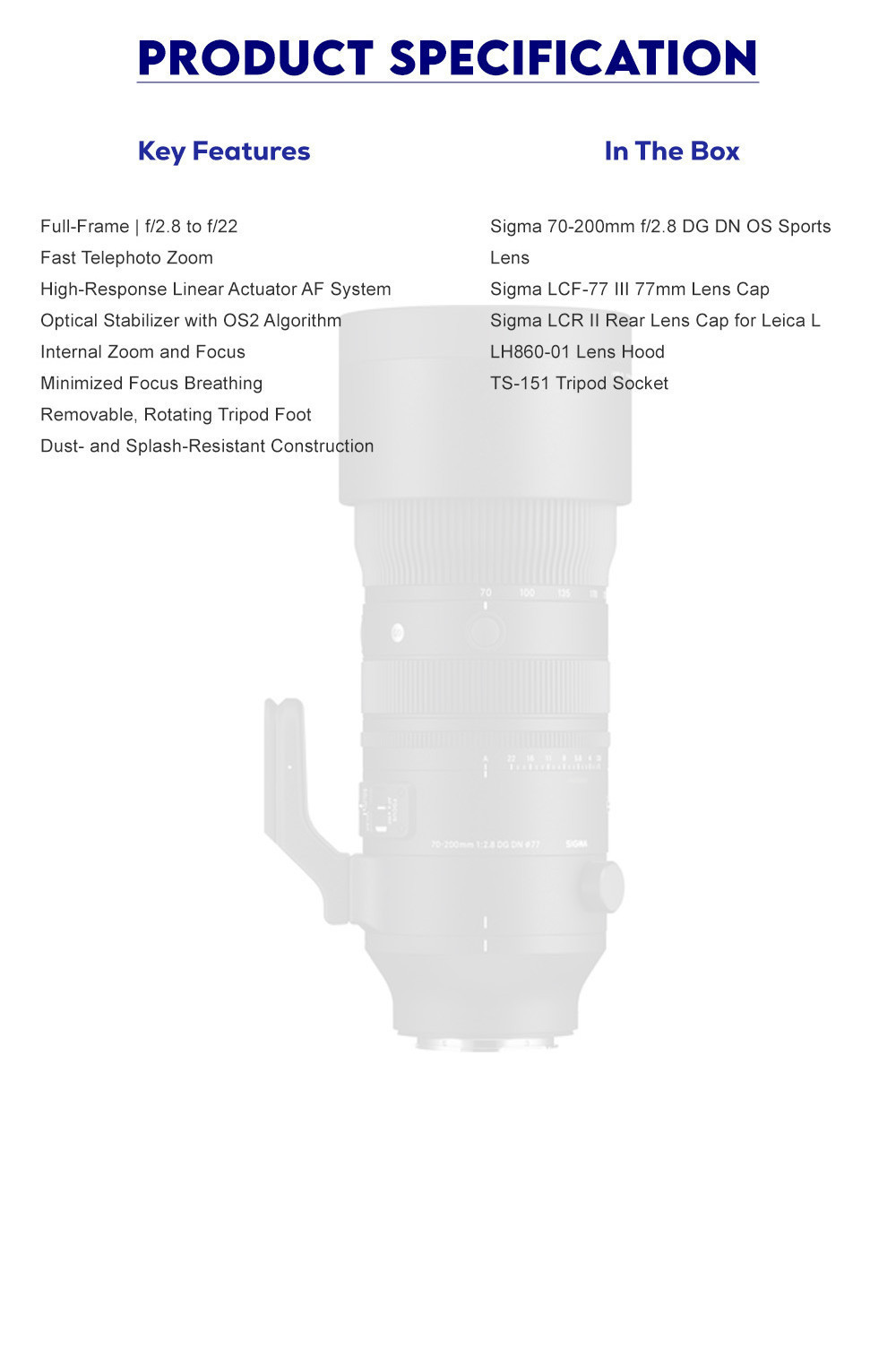 Sigma 70-200mm f/2.8 DG DN OS Sports Lens | Shopee Malaysia