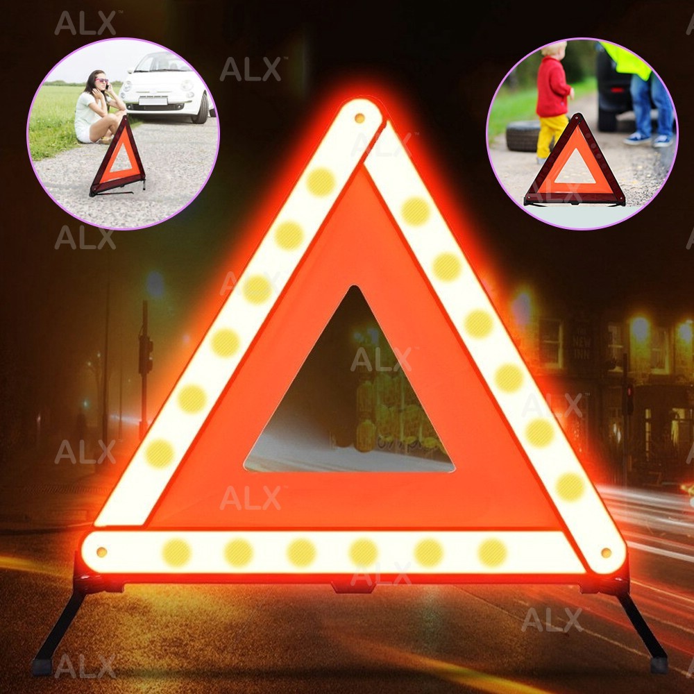 ALX Solar Car Emergency Light Triangle LED Rechargeable Light 5 Modes ...