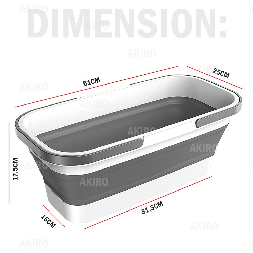 AKIRO Portable 16L Large Capacity Foldable Bucket with Wheels Bathroom ...
