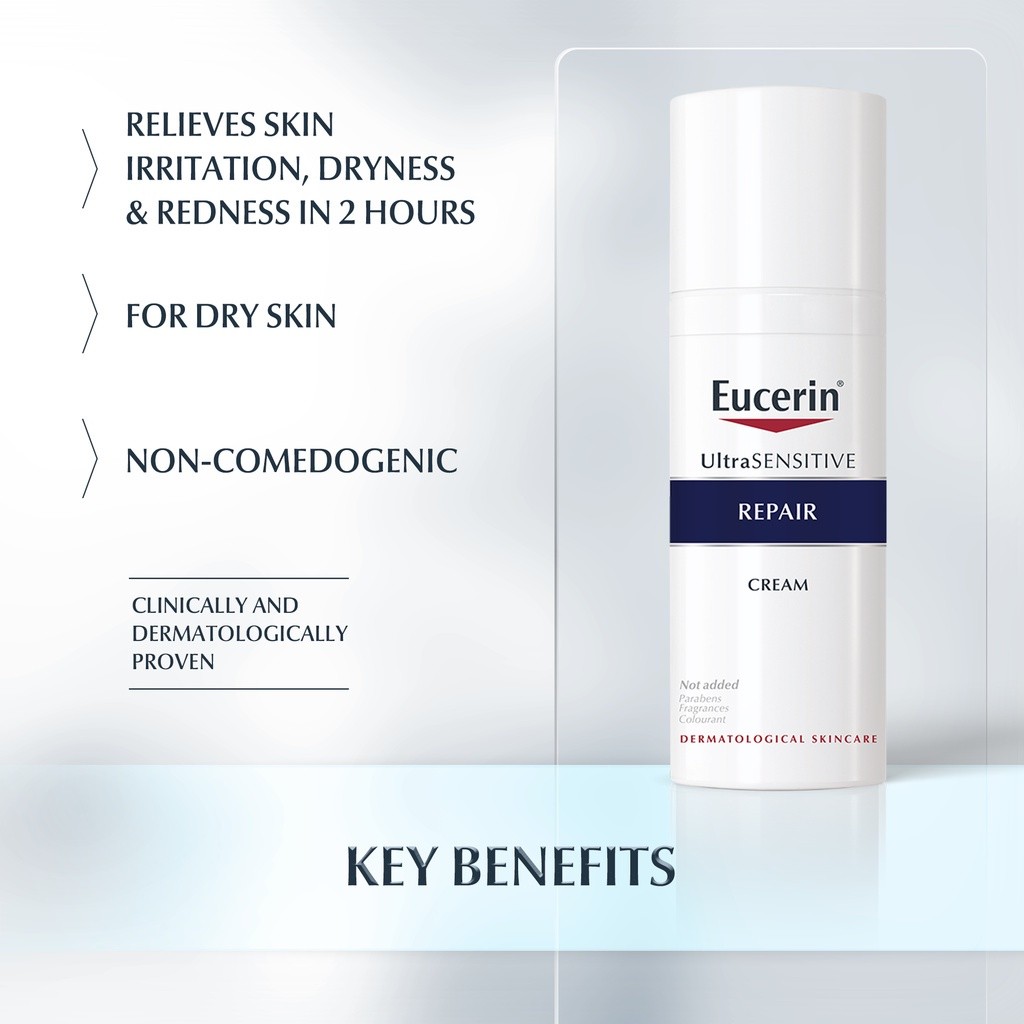 Eucerin UltraSENSITIVE Repair Cream 50 ml x2 | Moisturizer | Sensitive ...
