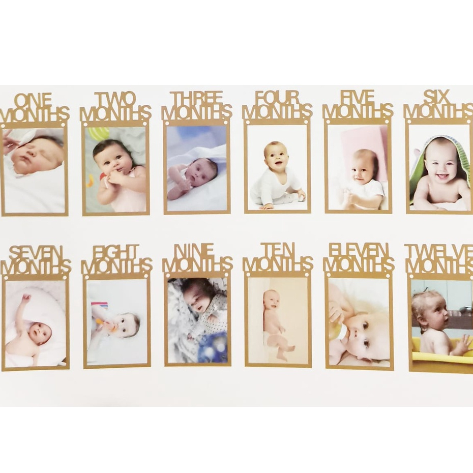 Hiasan Gambar Bayi Setiap Bulan 1-12 Bulan ( Photo Frame ) | Shopee ...