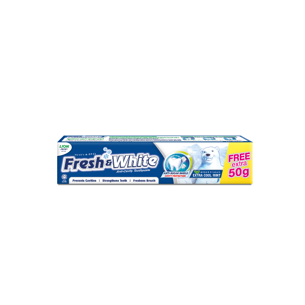 Fresh And White Toothpaste Extra Cool Mint 225g 50g Shopee Malaysia