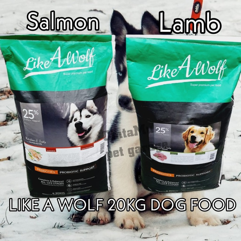 Like a wolf premium dog food 20kg imported from new zeland makanan anjing 20kg