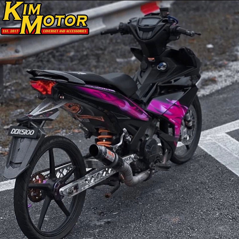 Coverset Y V V Original Velozi Metallic Black Fire Flame Api Pink Custom Shopee Malaysia