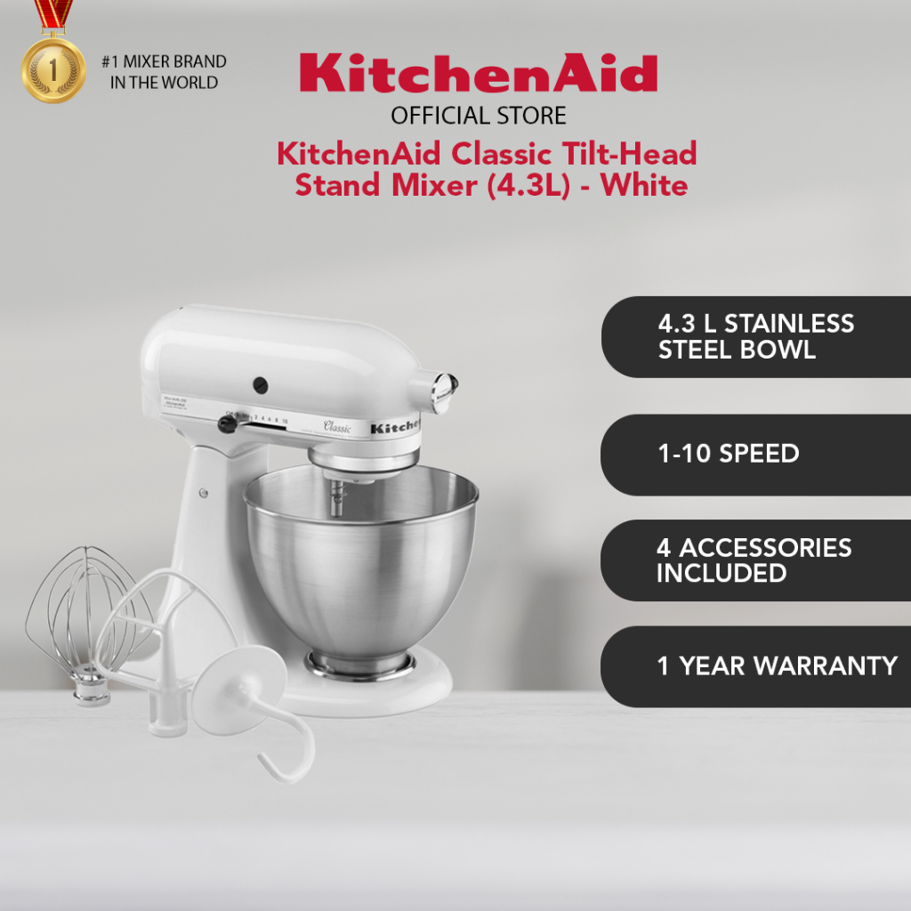 KitchenAid Classic 4.3L TiltHead Stand Mixer (5K45SS) Shopee Malaysia