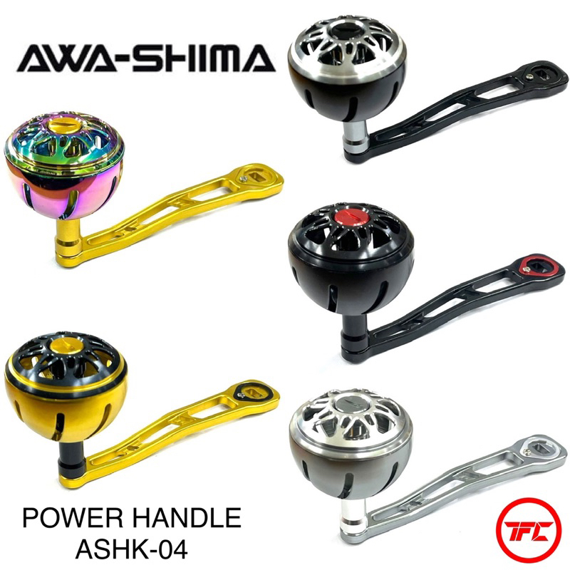AWASHIMA Aluminum Power Handle With Single Alum Knob ASHK-04 Jigging Reel