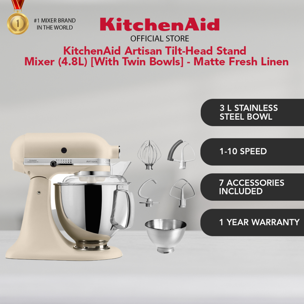 KitchenAid Artisan 4.8L TiltHead Stand Mixer With Twin Bowls