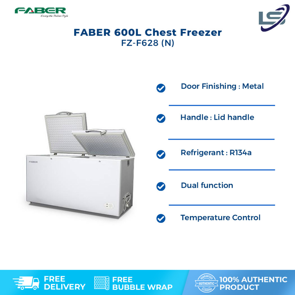 FABER 600L Chest Freezer FZ-F628 (N) | Dual Function | Come with Inner ...