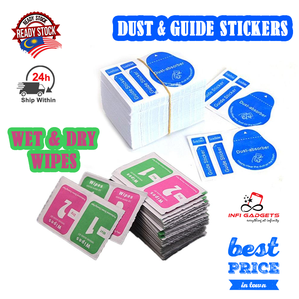 WET DRY WIPES DUST ABSORBER GUIDE STICKER Alcohol Wipes Cloth for