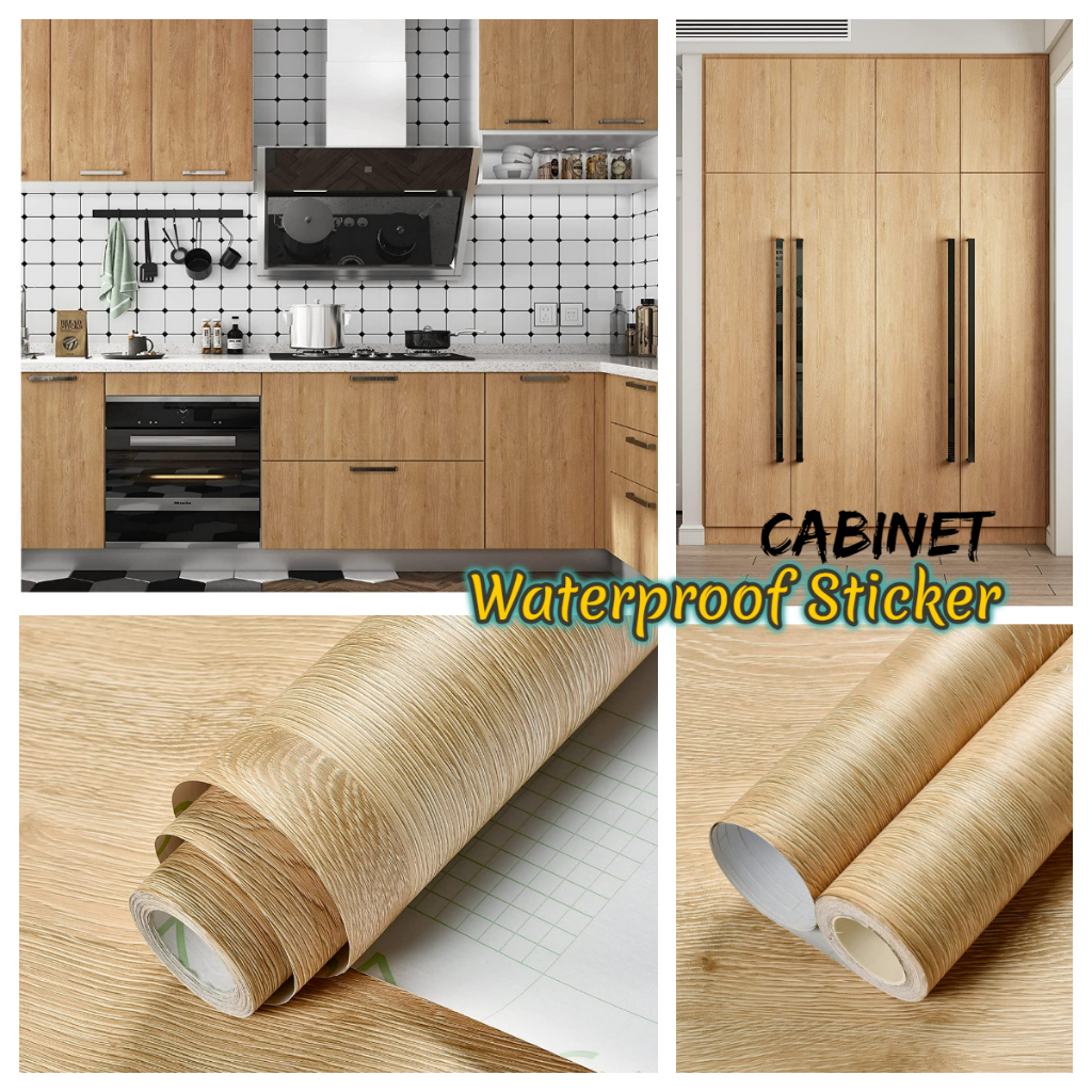New Wood Design SelfAdhesive Wallpaper Kitchen Waterproof Wallpaper