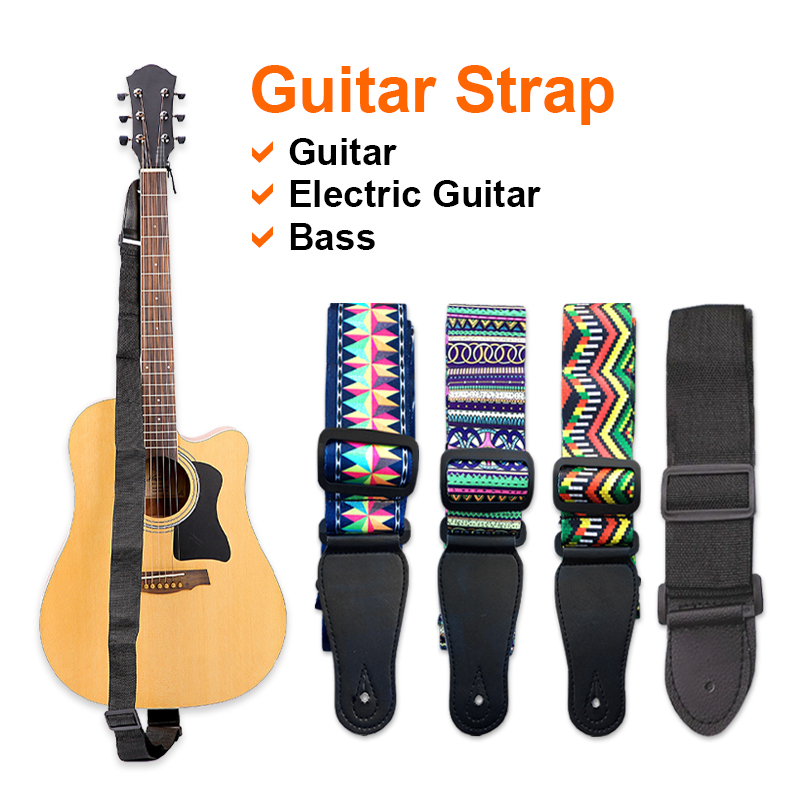 Guitar Strap Adjustable Shoulder Strap for Acoustic, Electric, Bass ...