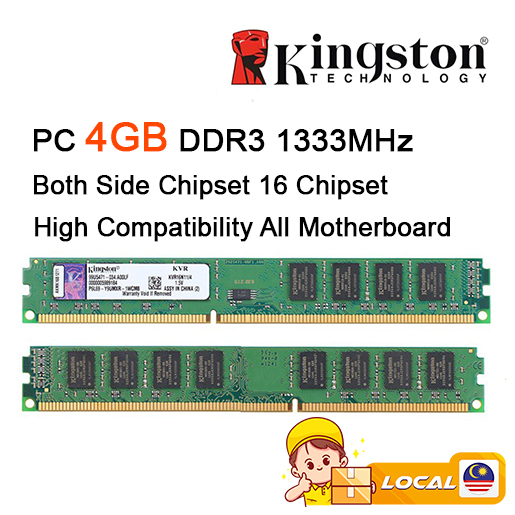 Kingston PC 4GB DDR3 1333Mhz PC Ram Both Side Chipset 16 Chipset High