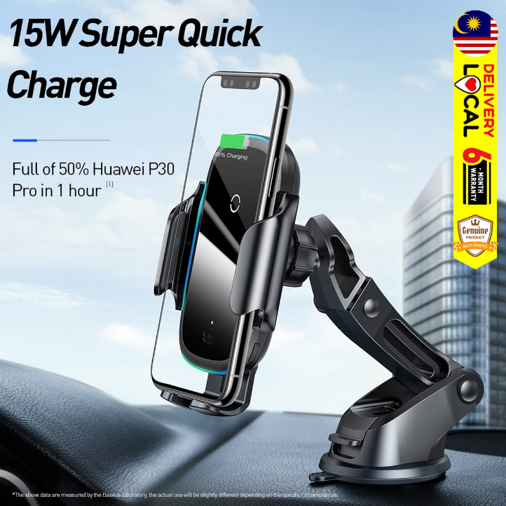 (SALE) Original Baseus Light Electric Holder Wireless Charger (15W) (Qi) Shopee Malaysia