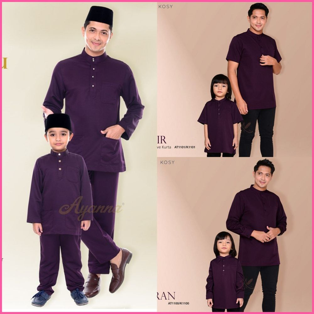 🌹BAJU RAYA 2026 PURPLE🌹 Baju Lelaki Dewasa & Budak Lelaki Baju Melayu ...