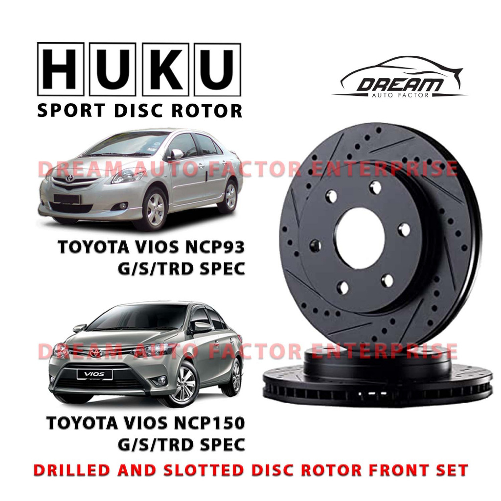 Toyota Vios NCP93 NCP150 G S TRD SPEC Front Sport Disc Rotor HUKU ...