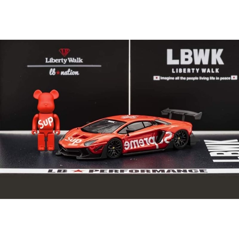 LBWK Lamborghini Aventador LP700 Supreme with 3.5cm bearbrick figure ...