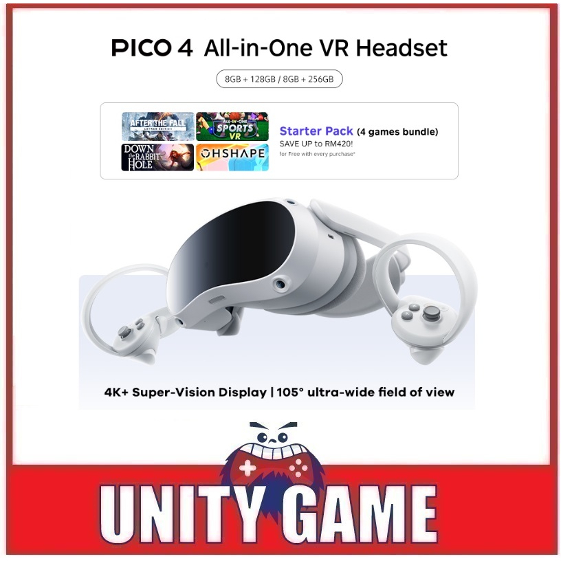 PICO 4 All-in-One VR Headset (8GB+128GB) + Starter Pack + CNY SPECIAL ...