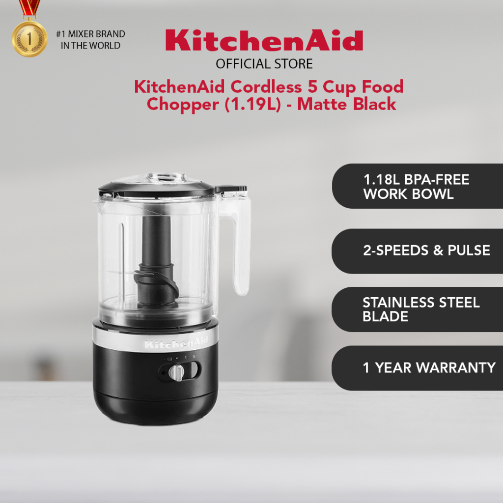 KitchenAid Cordless 5 Cup Food Chopper 1.19L (5KFCB519) - Almond Cream ...