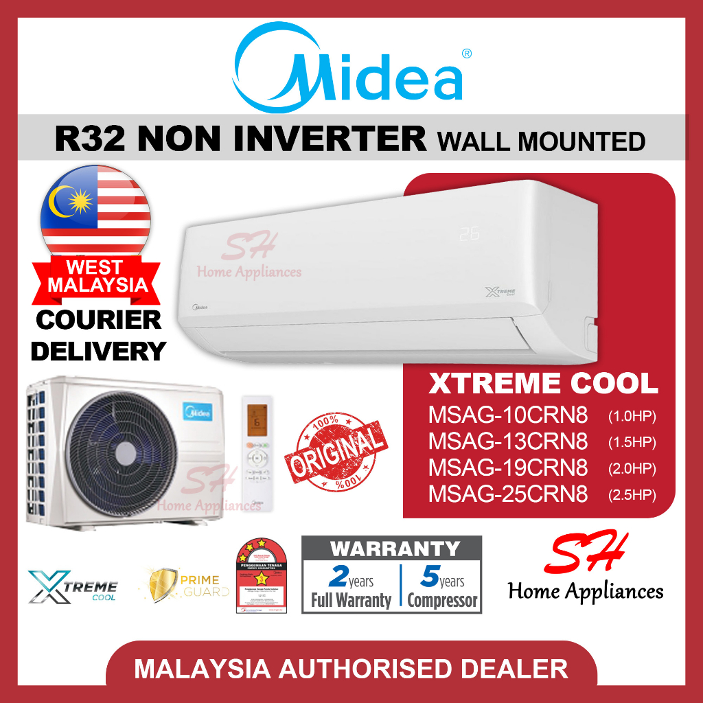 [West Malaysia] Midea R32 Air-conditioner Xtreme Cool MSAG Non-inverter ...