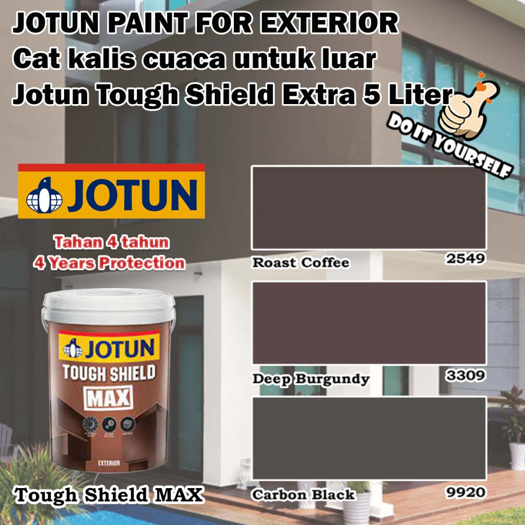Jotun Tough Shield Exterior Paint 5 Liter Roast Coffee 2549 / Deep