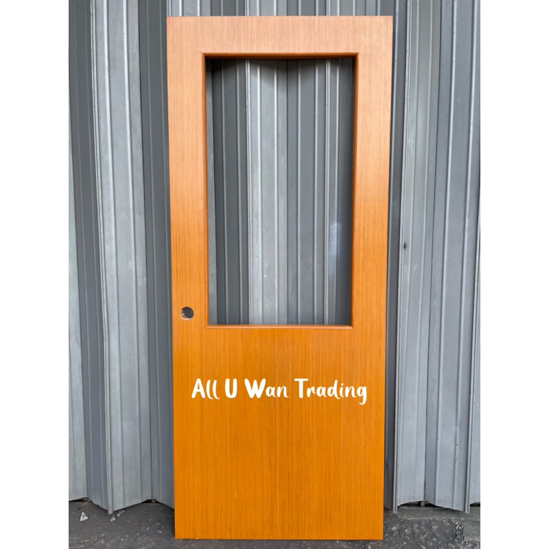 Plywood Half Glass Door / Nyatoh Half Glass Door / Custom Made Plywood