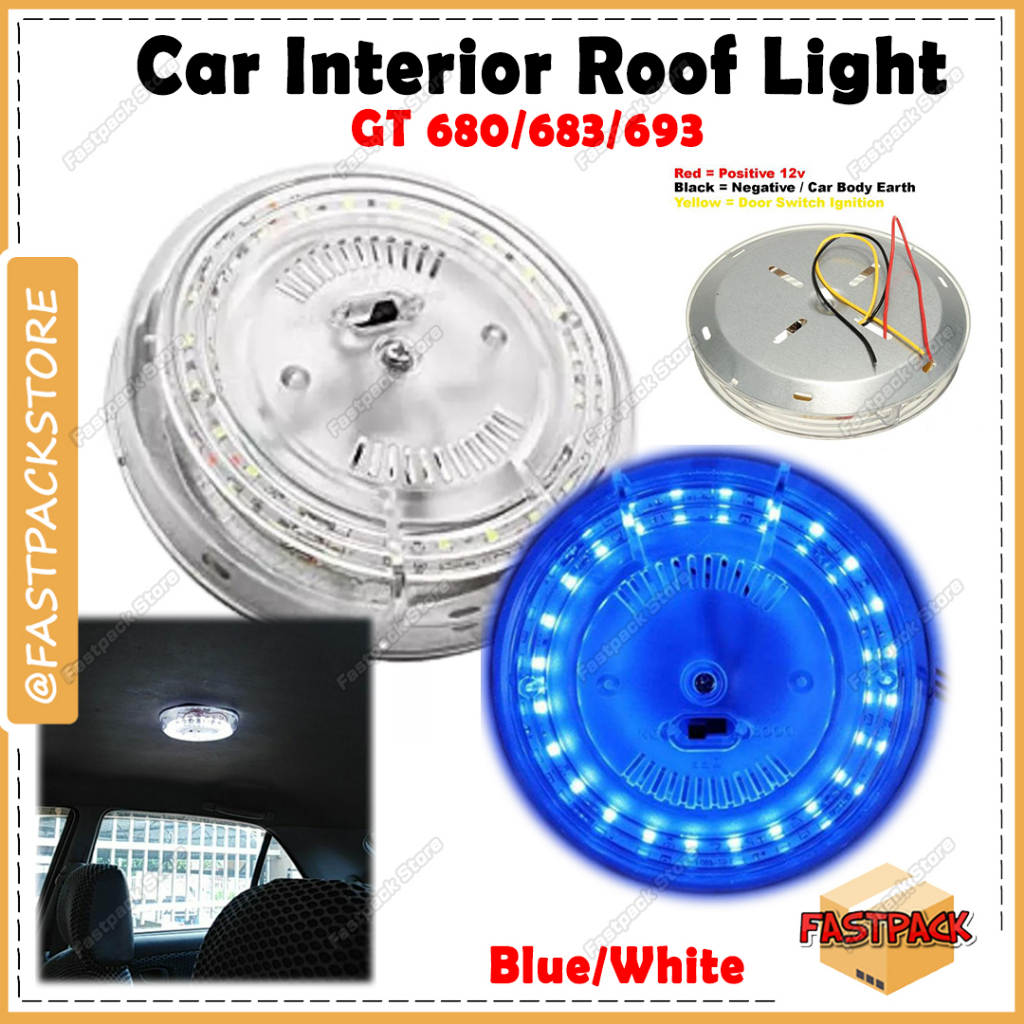Car Indoor Lamp Stylish Interior 24 LED Roof Light Lampu Siling Bumbung ...