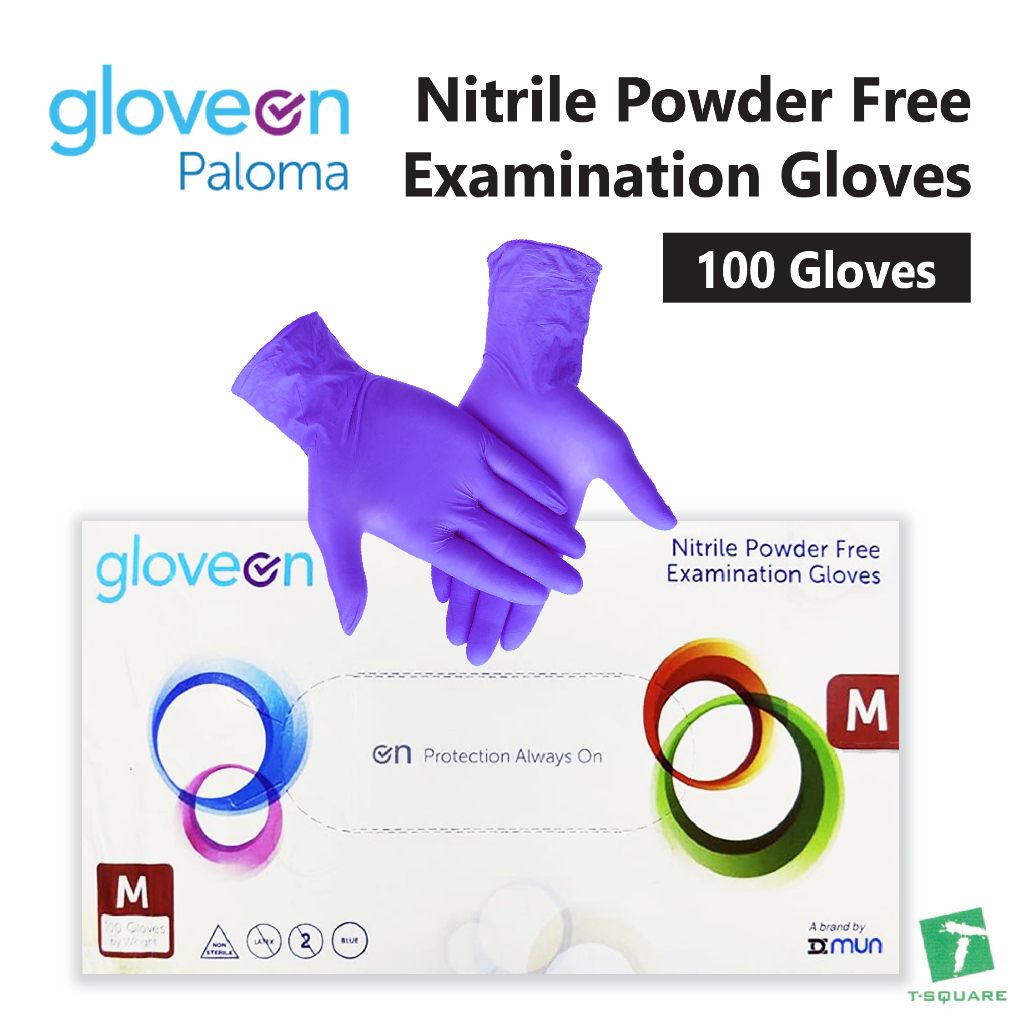 GLOVEON PALOMA Nitrile Powder Free Examination Gloves Size M Shopee