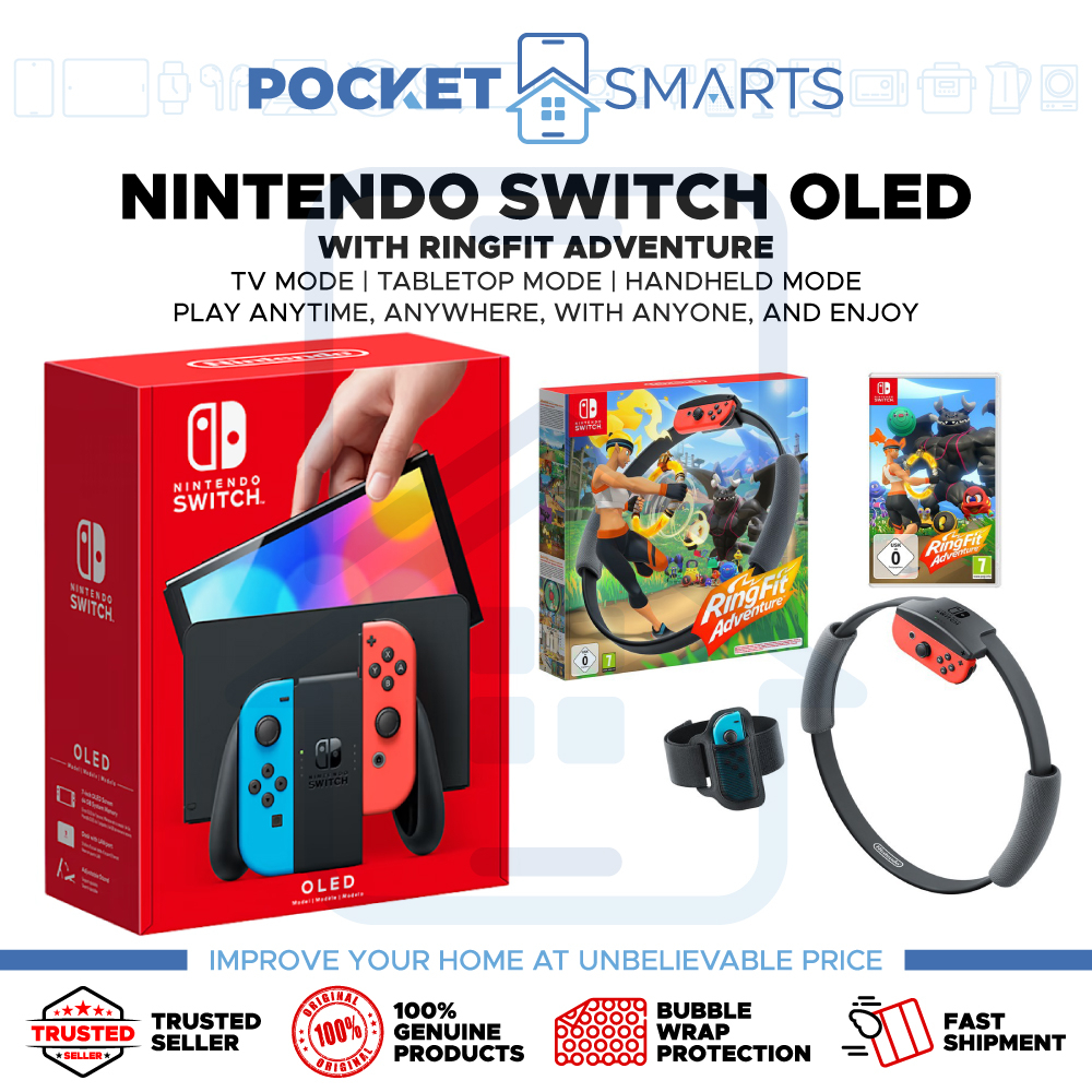 [Maxsoft Set] Nintendo Switch OLED with Ring Fit Adventure (Includes