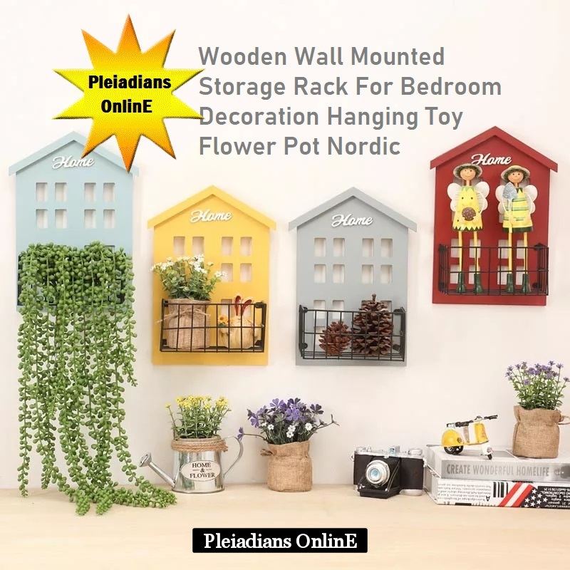 👉 READY STOCK 👉🇲🇾 Wooden Wall Storage Rack Decoration Hanging Wood