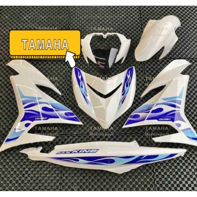 Yamaha Y15 Y15zr V1 V2 Biru Api Blue Fire Flame Edition Cream White 