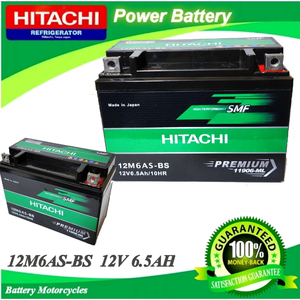 12M6ASBS BATTERY HITACHI MOTORCYCLE KRISS MR 2 MR2 DTM150 DEMAK MODENA