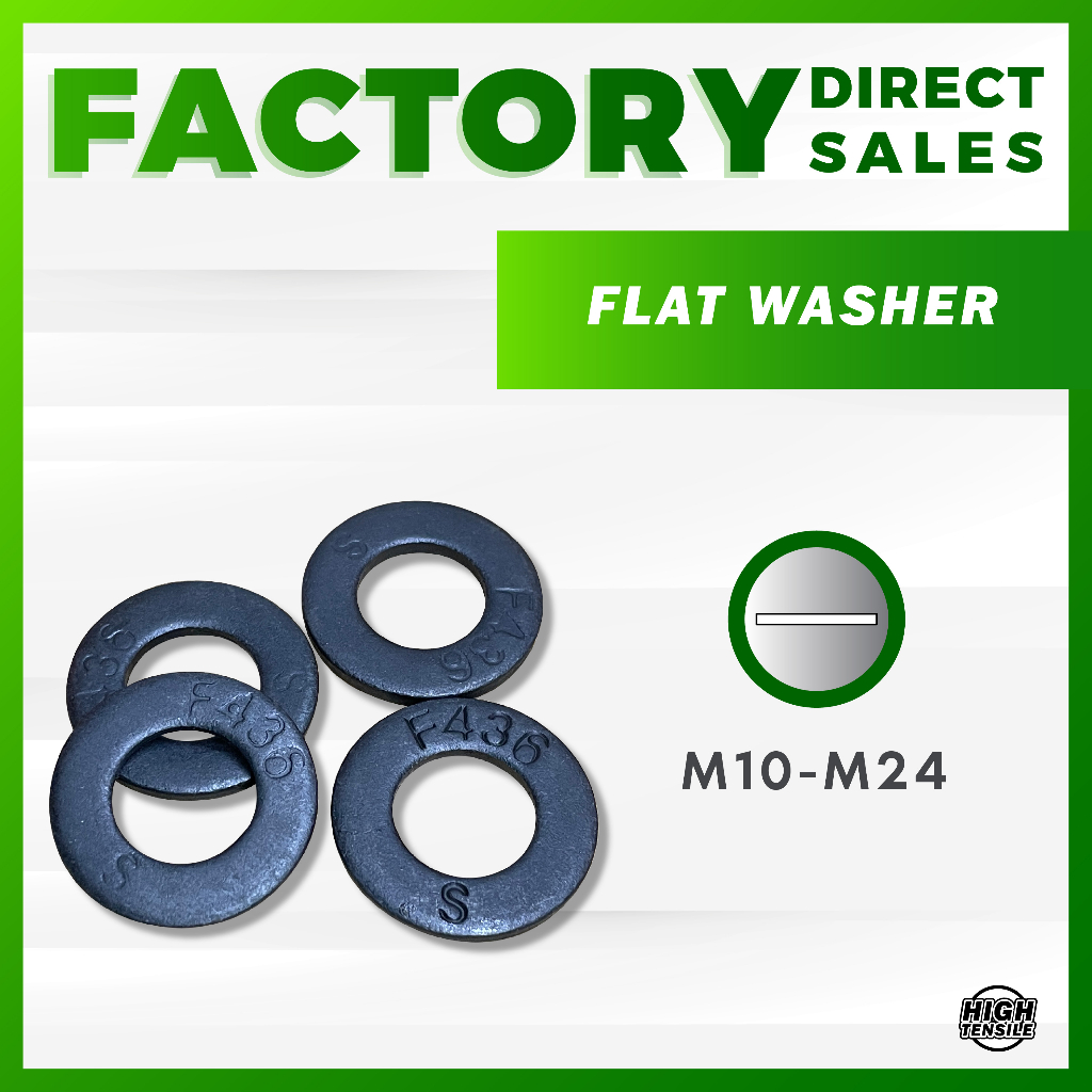 ASTM F436 Flat Washer (M10 - M25) Hardened Washers Plain Black High ...