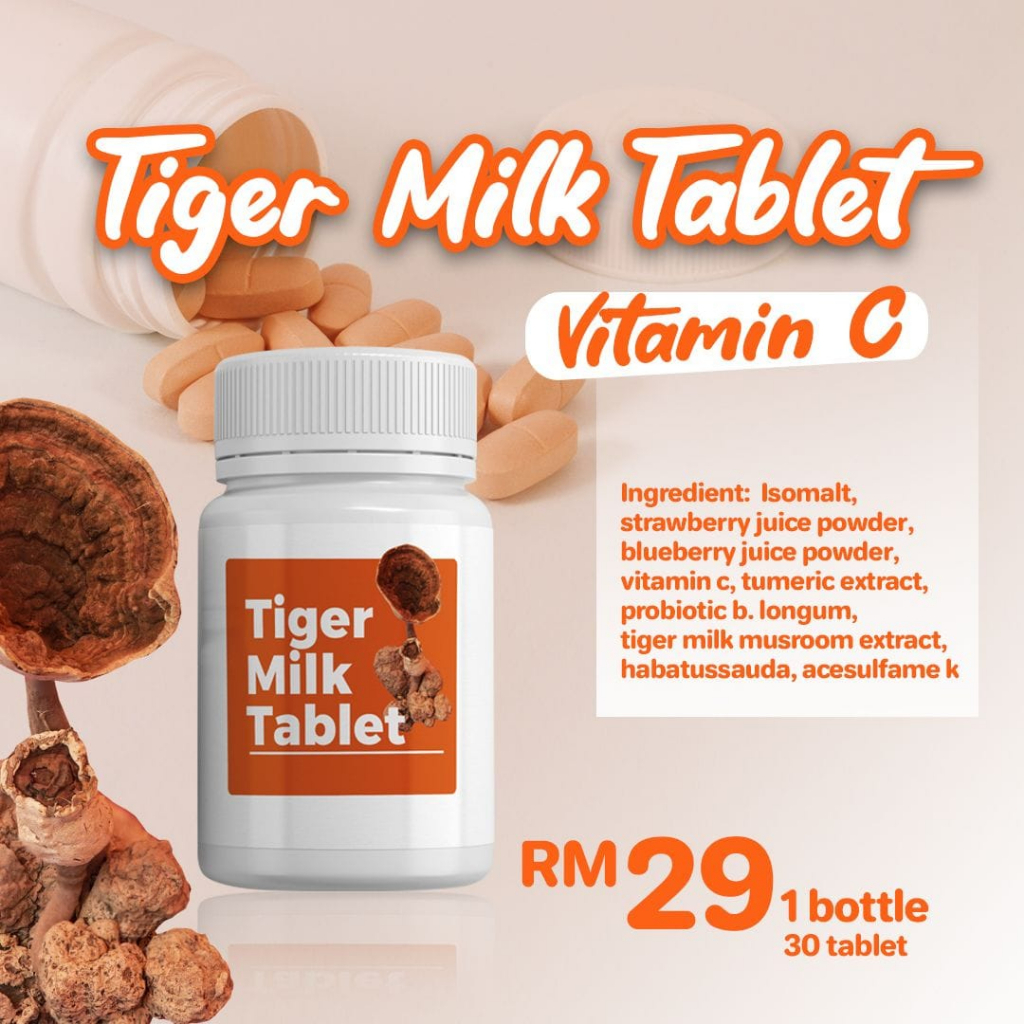 Tiger Milk Tablet With Vitamin C Jenama Sendiri Oem Shopee Malaysia