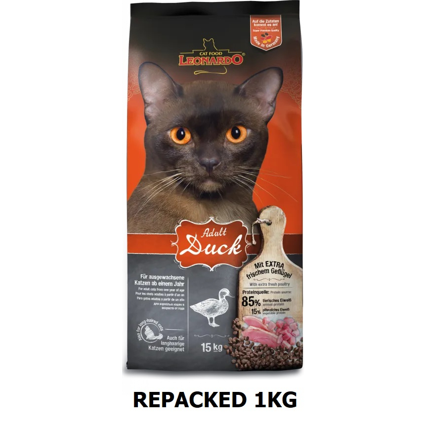 (ORIGINAL REPACKED 1KG) LEONARDO CAT FOOD (ADULT DUCK) Shopee Malaysia