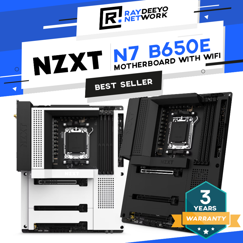 NZXT N7 B650E ATX Motherboard [AMD B650E Chipset/Wi-Fi 6E/Bluetooth V5 ...