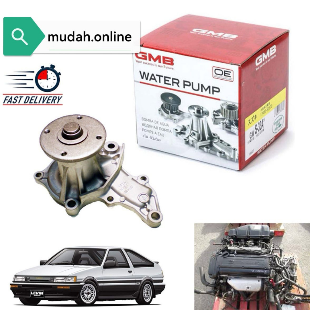 GMB WATER PUMP TOYOTA LEVIN AE86 4AGE 20V BLACKTOP (GWT121A) Shopee