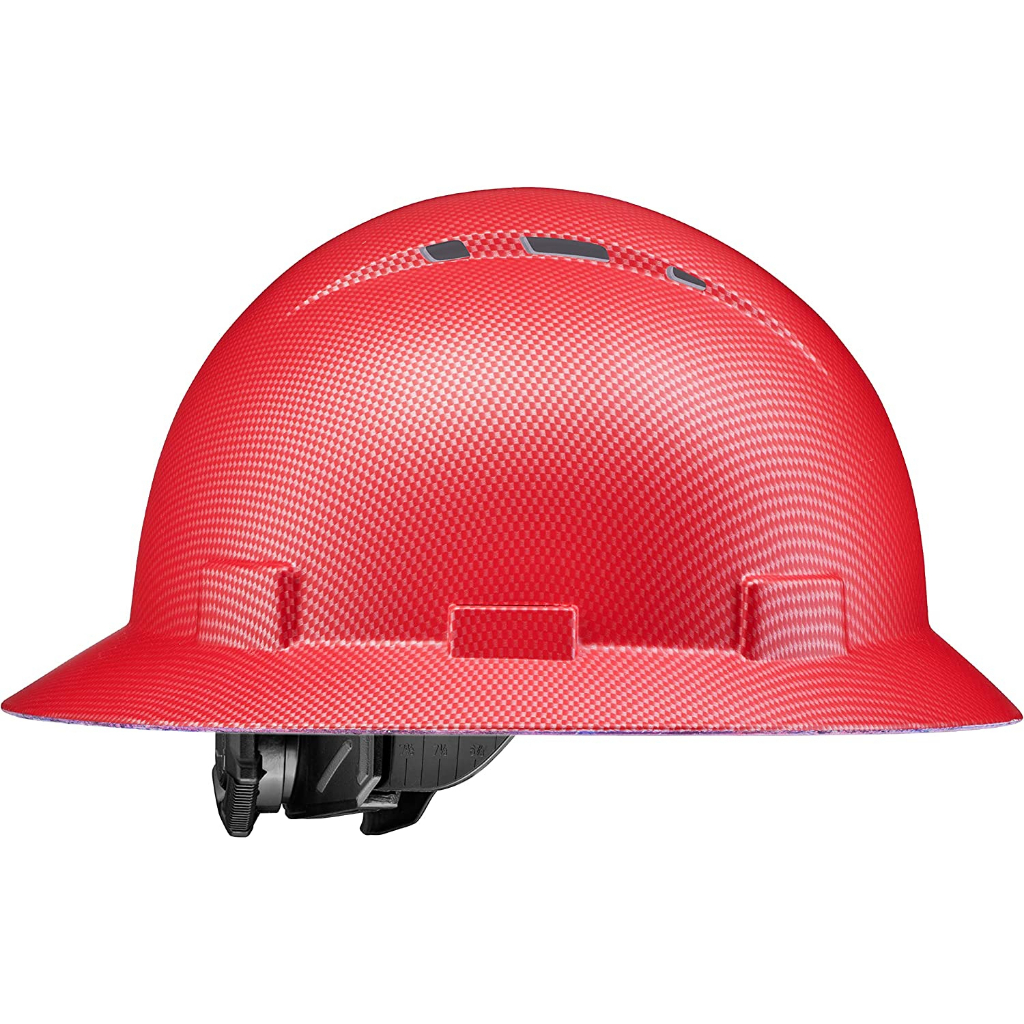 ACERPAL Full Brim Vented OSHA Construction Hard Hat Work Approved Safety Helmet, Carbon Fiber