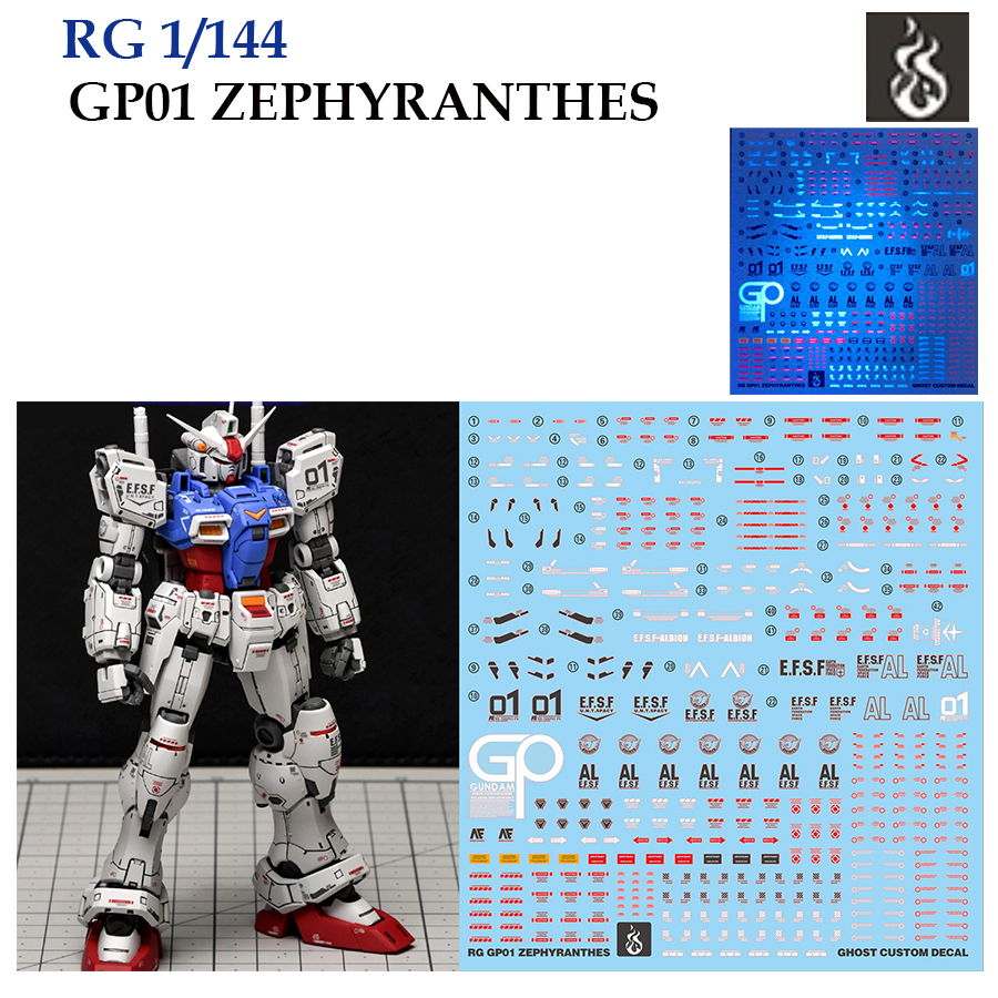 [COPY GHOST] RG27 RG 1/144 GP01 ZEPHYRANTHES [White Fluorescent] WATER ...