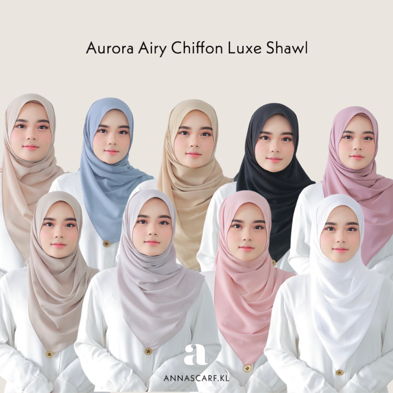 AURORA AIRY CHIFFON LUXE SHAWL | Shopee Malaysia