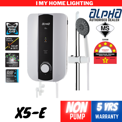 Alpha X5E Water Heater non pump white offer pemanas air elektrik bilik mandi electric mandi 热水器