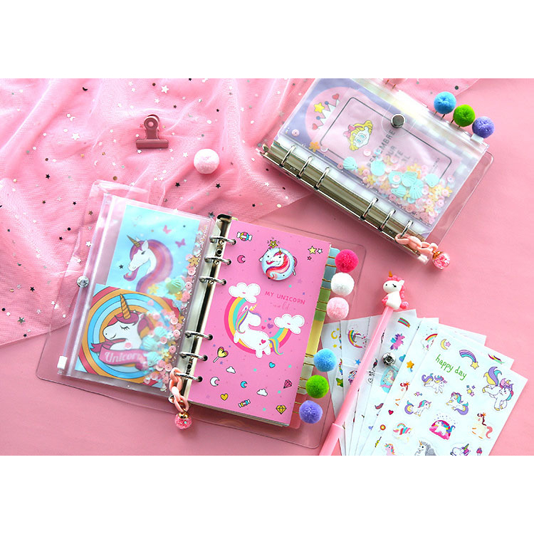 🦄unicorn Hand Ledger Note Gift Box Set Ledger Ledger Pen Paper Sticker 