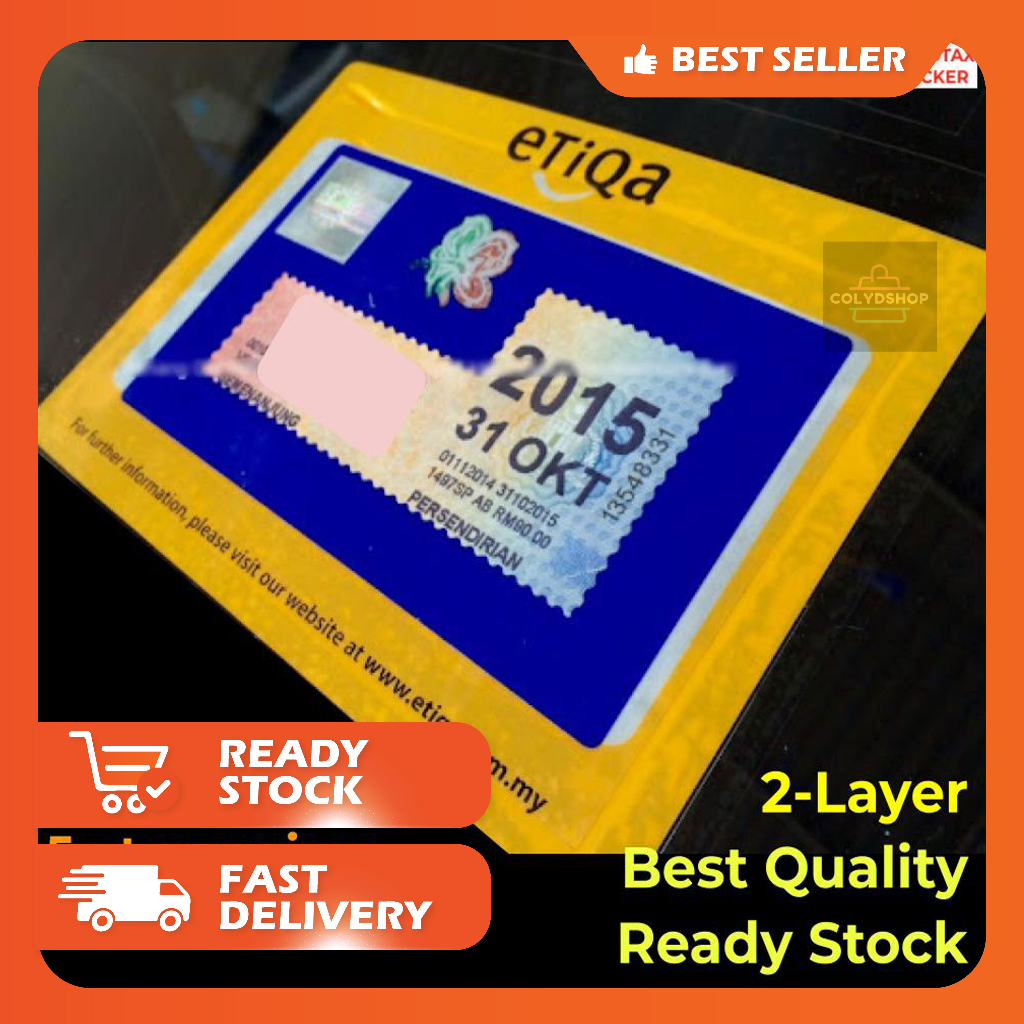 Pelekat Cukai Jalan Kereta Etiqa Roadtax Stiker Road Tax Holder