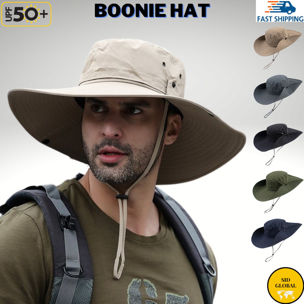 Camping Hat Boonie Men Women Hat Jungle Cap Topi Hiking Jungle Hat ...