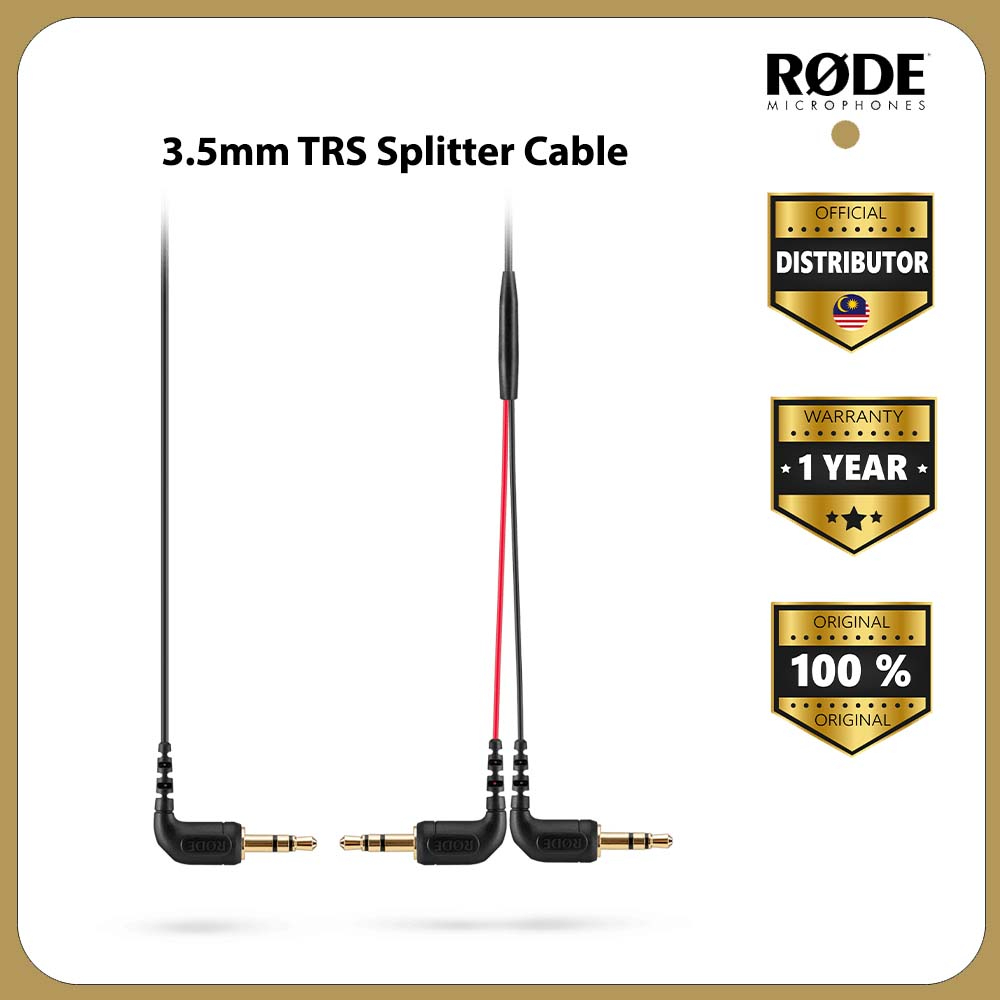 Rode Sc Mm Trs Splitter Cable Connecting Two Mono Outputs To A Single Stereo Input