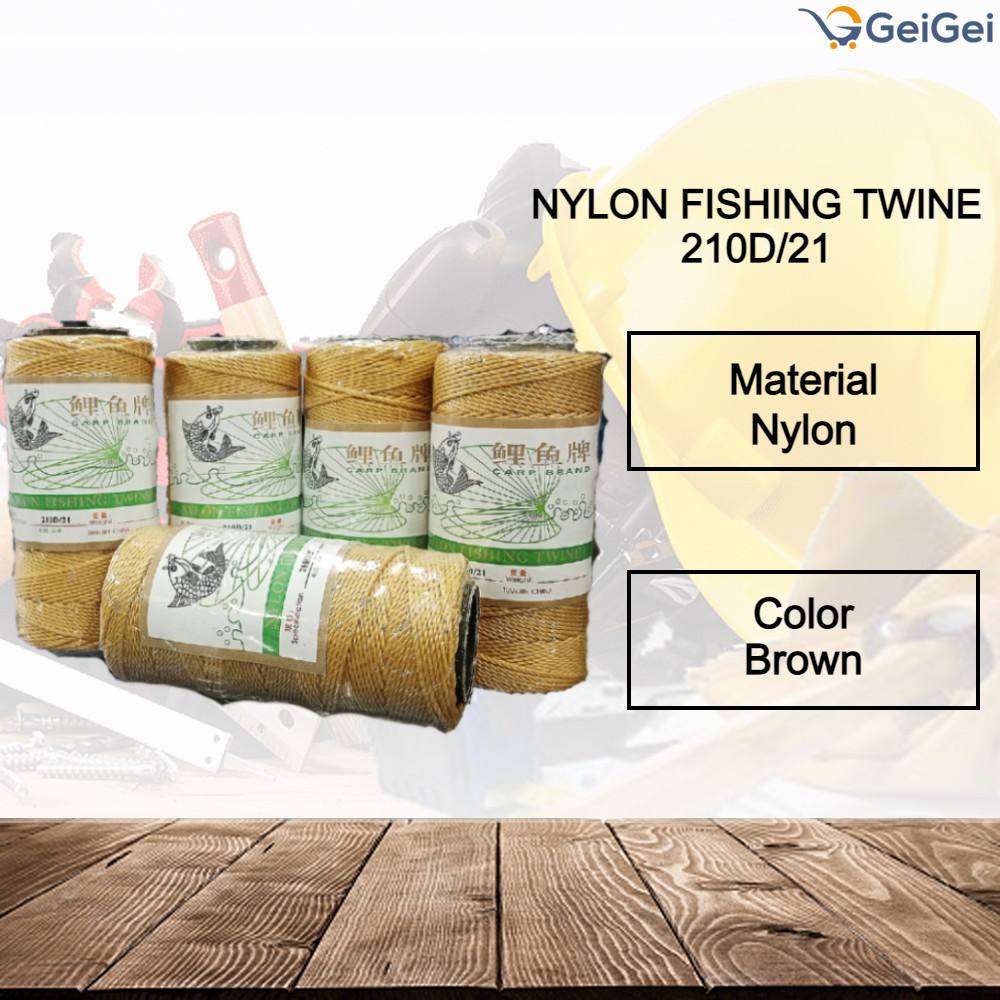 Nylon Fishing String Twine Brown 210D/21, Benang Ikat Batu - 1PC