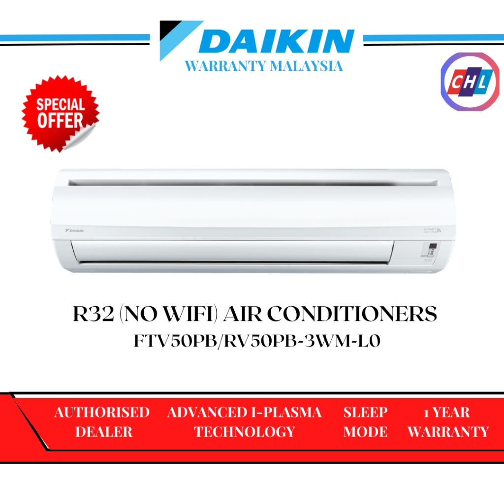 DAIKIN (FTV50PB/RV50RB-3WMY-L0) NON-INVERTER AIR COND R32 (READY STOCK ...