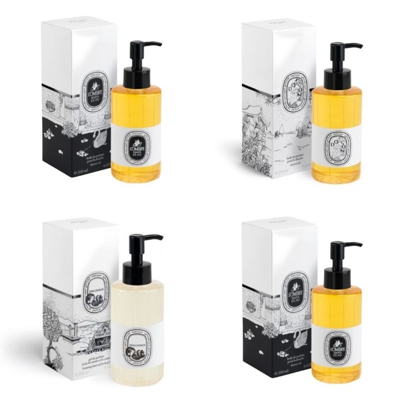 DIPTYQUE L’OMBRE DANS L’EAU SHOWER OIL/DO SON SHOWER OIL/PHILOSYKOS CLEANSING HAND AND BODY GEL