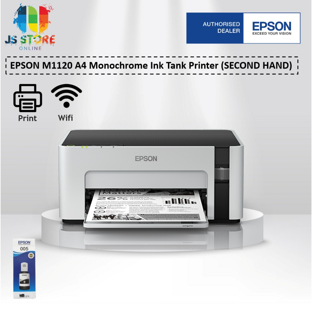 [SECOND HAND] Epson EcoTank M1120 Monochrome printer WIFI Ink Tank