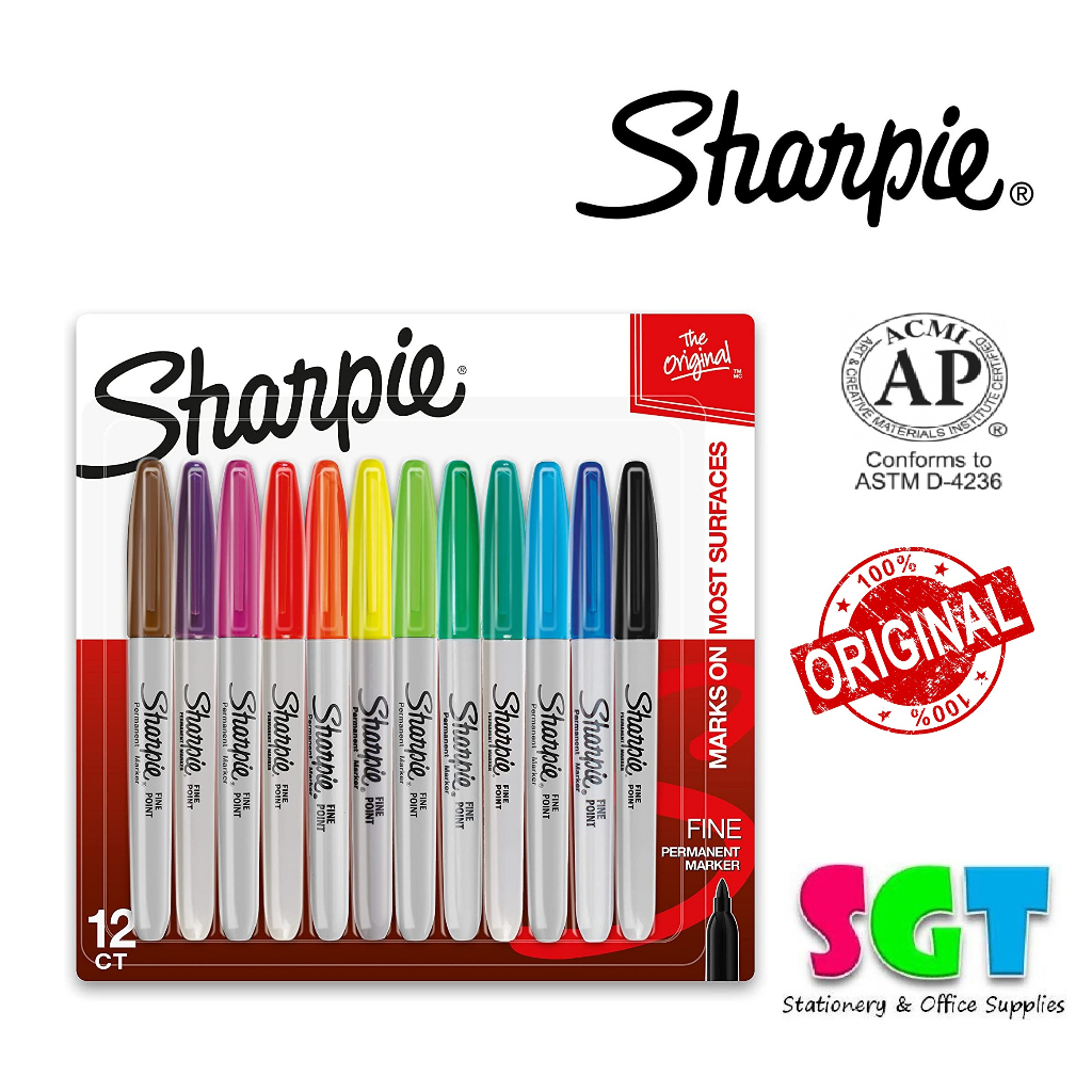 Sharpie FINE Permanent Marker 12's/Set (30075) | Shopee Malaysia