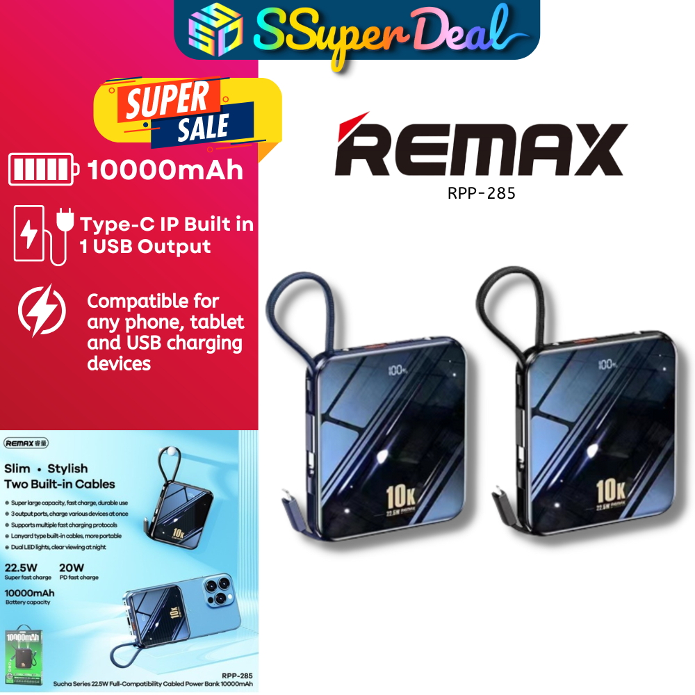 Remax Sucha Series RPP-285 QC 22.5W + PD 18W Multi-Compatible Cabled ...